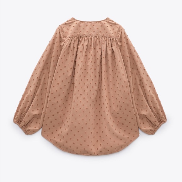 Zara Swiss Dot Blouse with Voluminous Sleeves - Picture 8 of 10